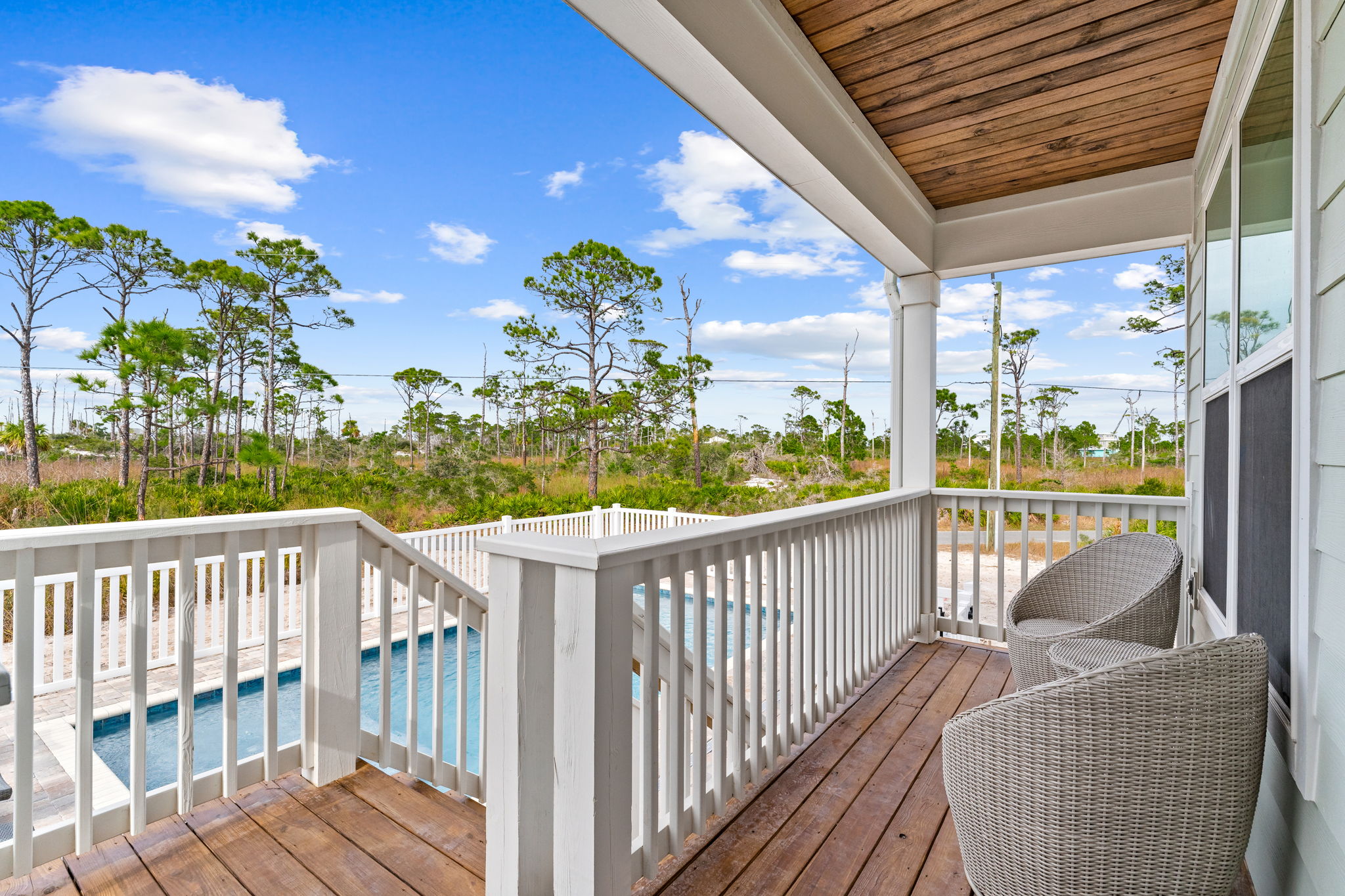Porch seating at Coco Cabana