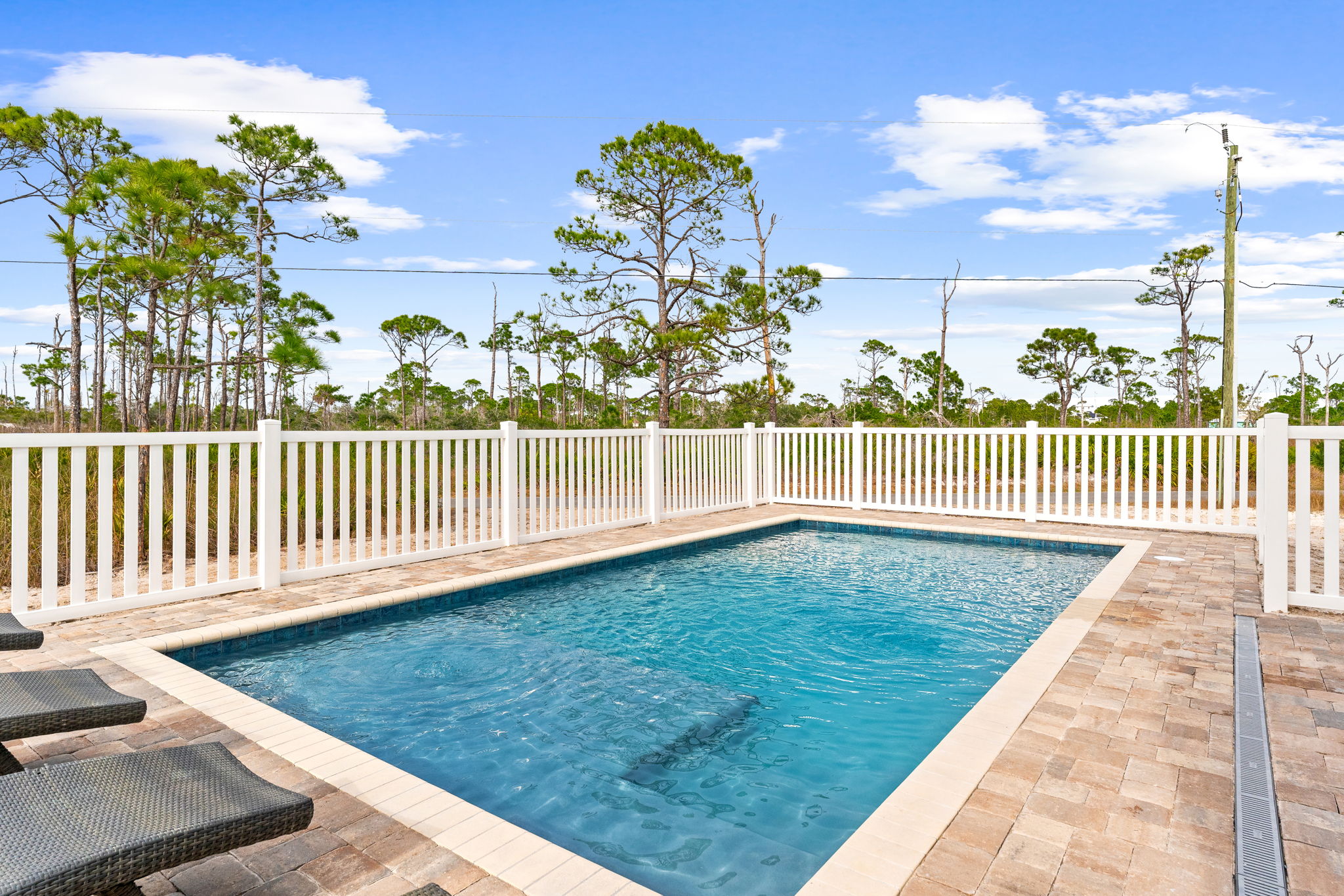 Private saltwater pool and loungers at Coco Cabana